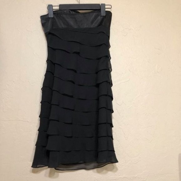 White House Black Market Womens Dress 0 Cocktail Sleeveless Tiered Formal - Picture 4 of 6
